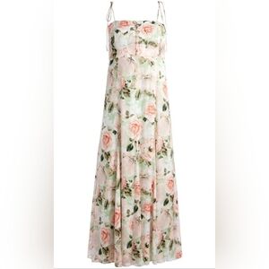 Alice + Olivia Morningside Floral Pistachio Spaghetti Strap Dress Size 6 NWT!
